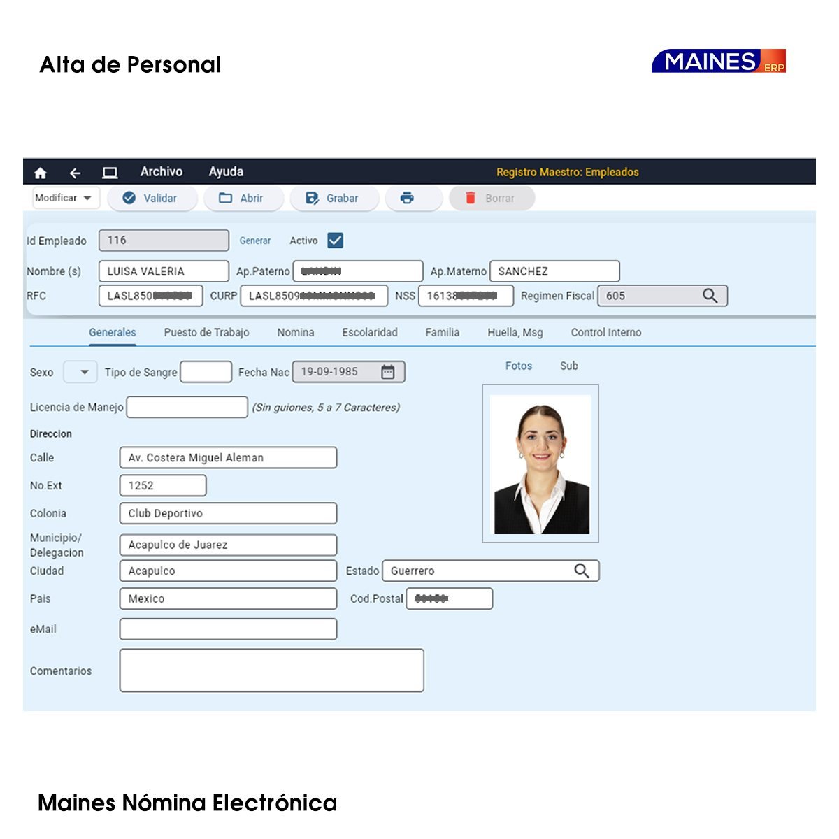 Alta de personal: RFC, CURP, NSS y régimen fiscal